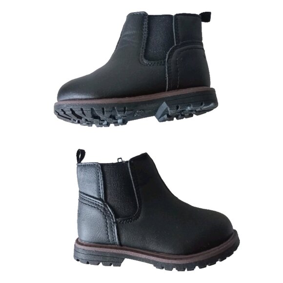Oshkosh Baby Girls Harlow Black Ankle Boots Classic Preppy 6M - Picture 5 of 7
